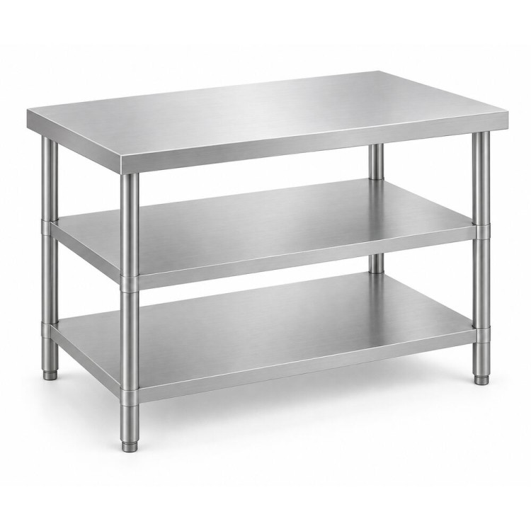 Commercial 3-Tier Stainless Steel Work Table with Undershelves 900x600x850mm | CaterEq CEQNH1102