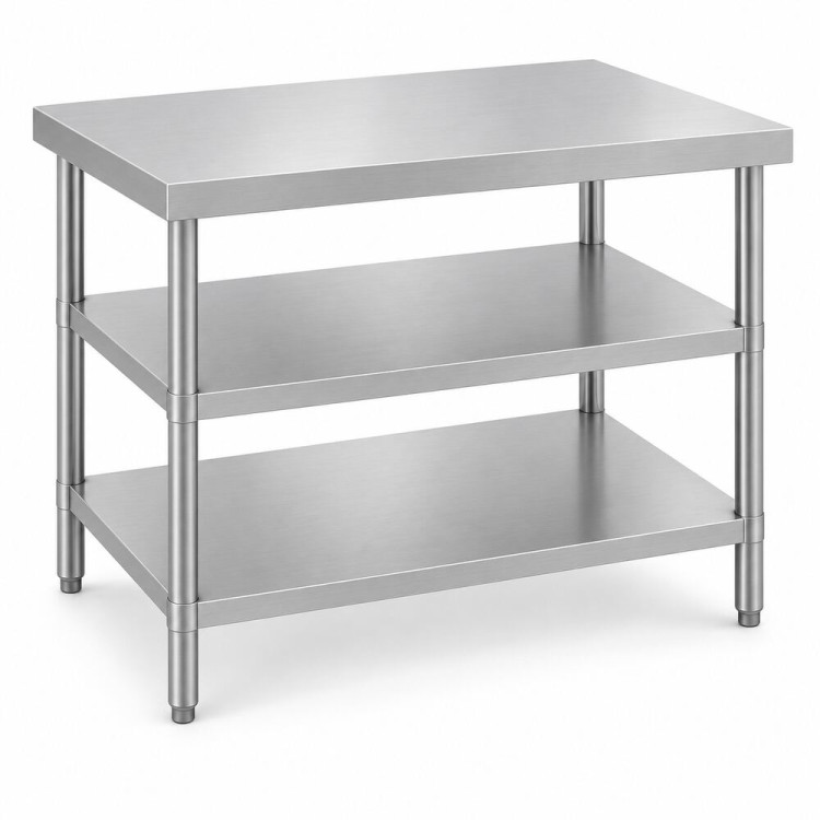 Commercial 3-Tier Stainless Steel Work Table with Undershelves 900x700x850mm | CaterEq CEQNH1122 Commercial 3-Tier Stainless Steel Work Table with Undershelves 900x700x850mm | CaterEq CEQNH1122