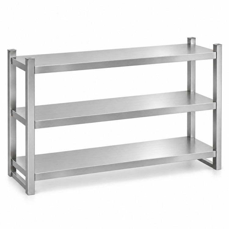 Triple Tier Overshelf with Square Tubing Stainless Steel 1200x280x750mm | CaterEq CEQNH204 Triple Tier Overshelf with Square Tubing Stainless Steel 1200x280x750mm | CaterEq CEQNH204