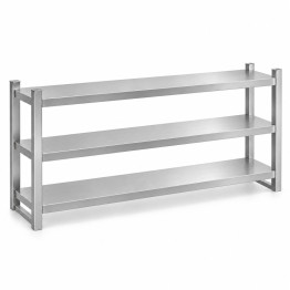 Triple Tier Overshelf with Square Tubing Stainless Steel 1800x280x750mm | CaterEq CEQNH208 Triple Tier Overshelf with Square Tubing Stainless Steel 1800x280x750mm | CaterEq CEQNH208