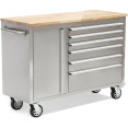 Professional Stainless Steel Rolling Tool Cabinet 1 door 6 drawers 1355x482x880mm - CE482038AS
