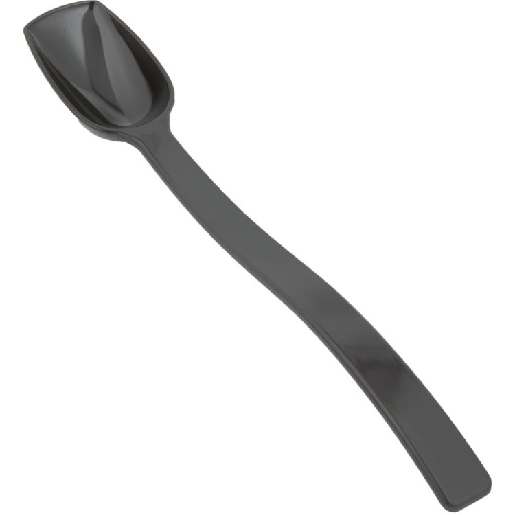 0.75oz Catering Solid Serving Spoon 10" Handle Black Polycarbonate- CEBSPC10