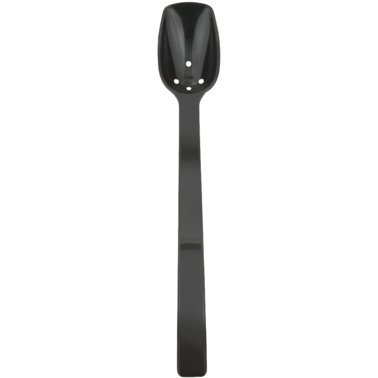 0.75oz Catering Perforated Serving Spoon 10" Handle Black Polycarbonate- CEBSPC10P