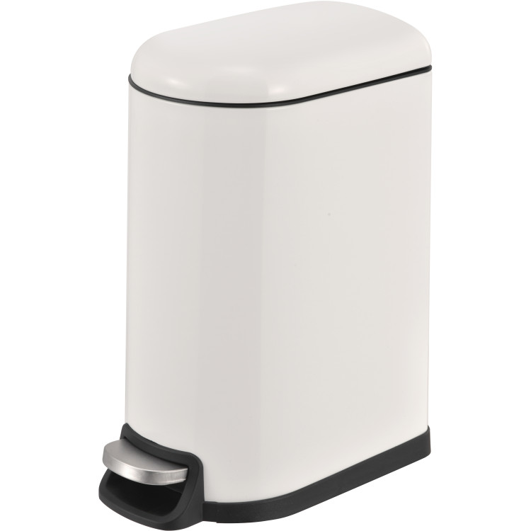 Rectangular Soft Close Pedal Waste Bin 40L Matt White - CEC10076FM40L