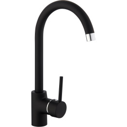 Basin Mixer Tap with Stainless Steel Spout Single Lever Black - CE70000065
