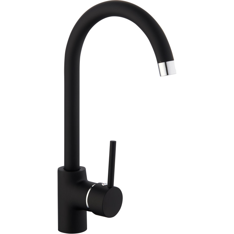 Basin Mixer Tap with Stainless Steel Spout Single Lever Black - CE70000065