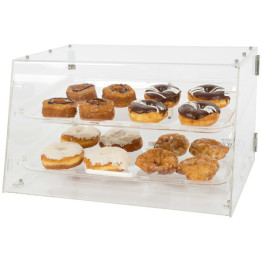 2 Tier Acrylic Bakery Display Case with Front and Rear Doors - CEDETDTBC10902