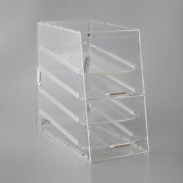 4 Tier Acrylic Bakery Display Case with Front and Rear Doors - CEDETDTBC10904