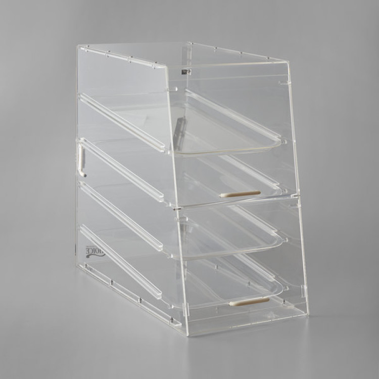 4 Tier Acrylic Bakery Display Case with Front and Rear Doors - CEDETDTBC10904