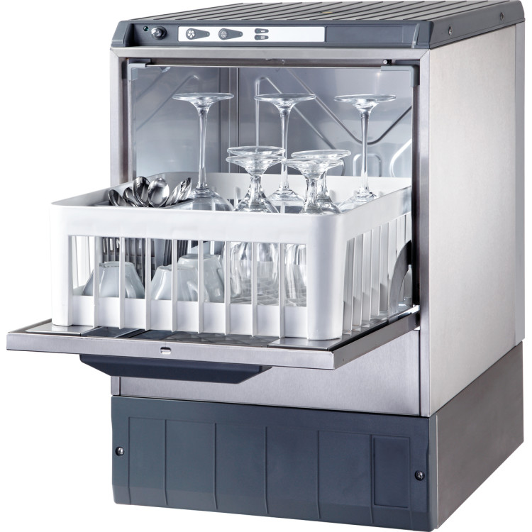Commercial Glasswasher 400mm basket 120 Second cycle Drain pump Detergent pump - CaterEq CEJM974000BTDDPS