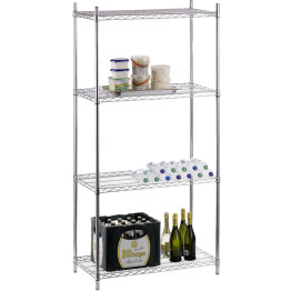 Commercial Shelving unit 4 tier 1000kg Width 900mm Depth 450mm Chrome wire - CECR9045180A4