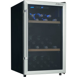 Professional Glass Front Wine Cooler 130L Black/Silver- CEAXW130