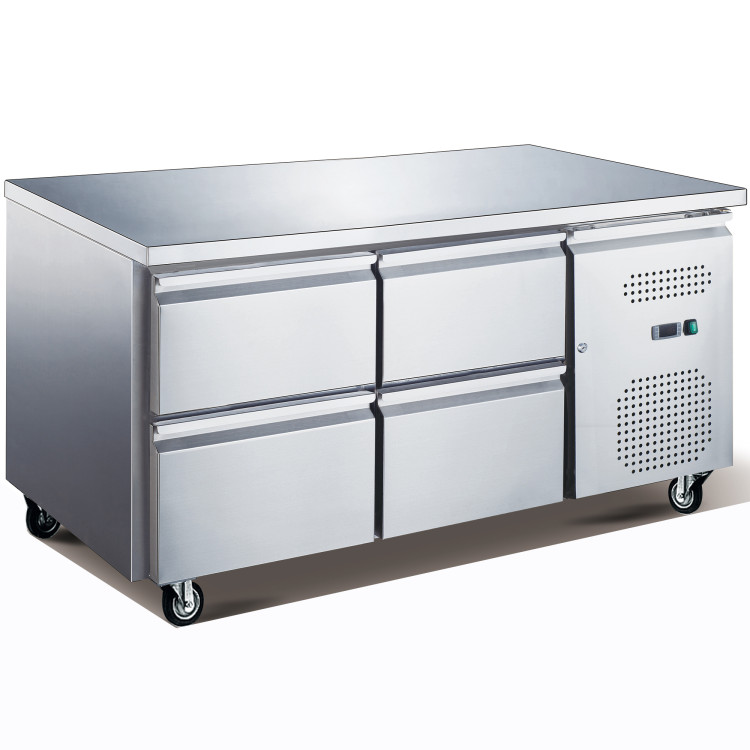Professional Low Refrigerated Counter / Chef Base 4 drawers 1360x700x650mm - CEUGN2140