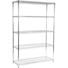 Commercial Shelving Unit 5 Tier 1250kg Width 900mm Depth 450mm Chrome Wire - CEAMJ384