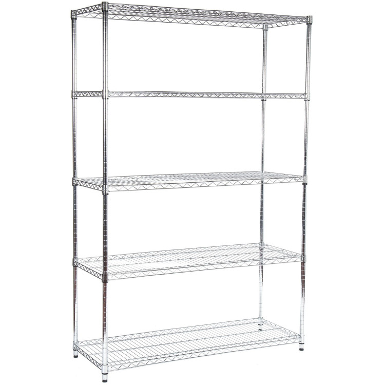 Commercial Shelving unit 5 tier 200kg/shelf Width 1500mm Depth 350mm Chrome wire - CECR15035180A5