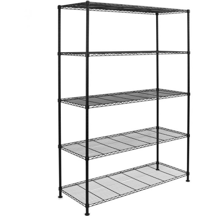 Commercial Shelving unit 5 tier 200kg/shelf Width 1500mm Depth 350mm Black wire - CEEB15035180A5