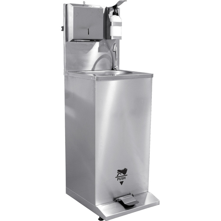 Mobile Disinfection Station Built-in water supply Stainless steel 500x655x1400mm - CEDKE50T