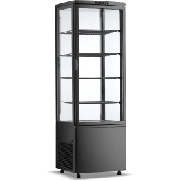 Upright Display Fridge 238 litres 4 shelves Black 1 flat door - CECL238B