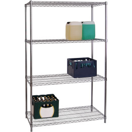 Commercial Shelving Unit 4 Tier 1000kg Width 900mm Depth 450mm Chrome Wire - CEAMJ320