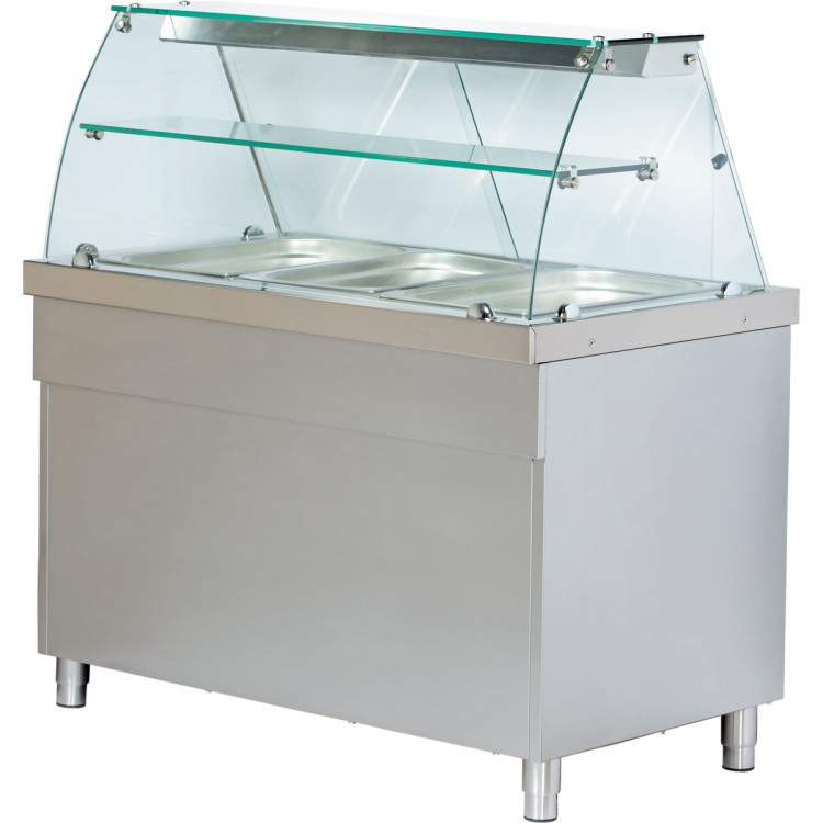 Refrigerated serve over display counter Open cupboard Stainless steel 3xGN1/1 1250mm - CECSS711