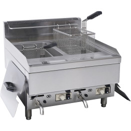 Commercial Gas Fryer 10+10L Countertop 8kW - CE6GTRC2