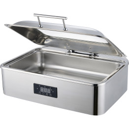 Chafing Dish Electric heating Glass lid Stainless steel 9 litres - CEACFD9L01