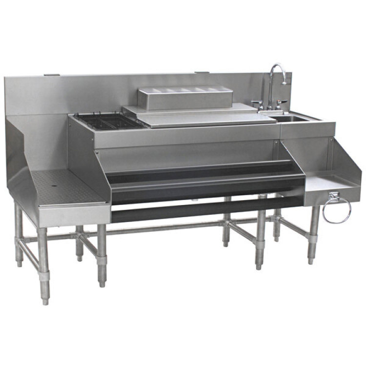 Commercial Stainless Steel Cocktail Station with Backsplash 1520x760x760mm - CECCS6012LD