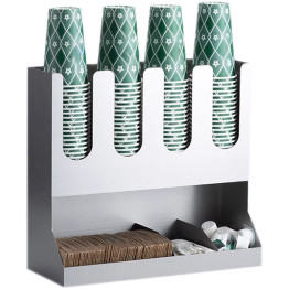 Stainless Steel 2 Tier Cup Holder / Dispenser Φ100mm Cups 4 Stacks - CE62005