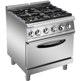 Professional Gas range 4 burners 30kW Electric oven 5.8kW 700mm Depth - CEADX705A