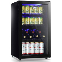 Beer Fridge, Bottle cooler Glass door 98 litres Black - CEBC98