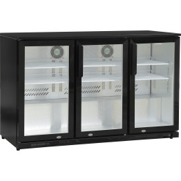Back bar cooler 3 hinged doors 300 litres Black - CEBBC3