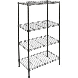 Light Duty Shelving Unit Mini 4 Tier Rack 360kg Width 600mm Depth 350mm Height 1200mm Black Wire - CEAZON206