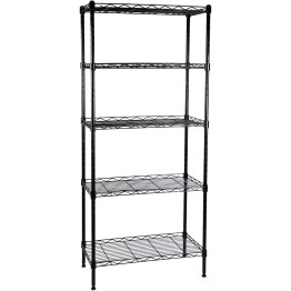 Light Duty Shelving Unit Mini 5 Tier Rack 450kg Width 600mm Depth 350mm Height 1500mm Black Wire - CEAZON210