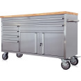 Professional Stainless Steel Rolling Tool Cabinet 2 door 6 drawers 1644x482x904mm - CE602038AS