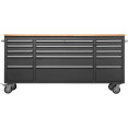 Professional Black Steel Rolling Tool Cabinet 15 drawers 1826x486x905mm - CE722038A