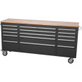 Professional Black Steel Rolling Tool Cabinet 15 drawers 1826x486x905mm - CE722038A