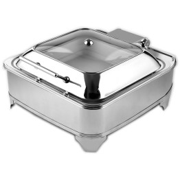 Chafing Dish Electric heating GN2/3 Glass lid Stainless steel 5.5 litres - CEAD3202