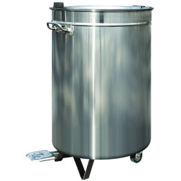 Professional Waste bin Stainless steel Wheels Pedal 120 litres - CEVAD6904