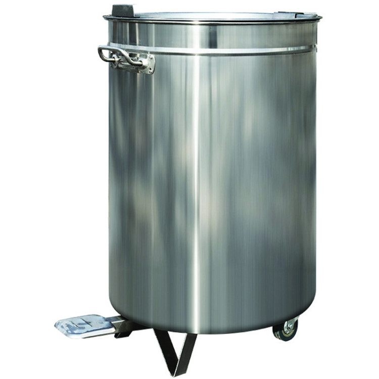 Professional Waste bin Stainless steel Wheels Pedal 120 litres - CEVAD6904