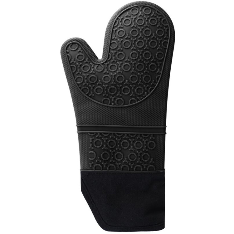 Professional Oven Mitt Extra long Silicone Black - CEBHSC01B