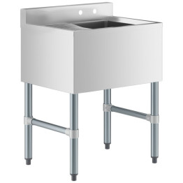 Commercial Sink Stainless steel 1 Bowl Left side Drain board - CEBS1T24L