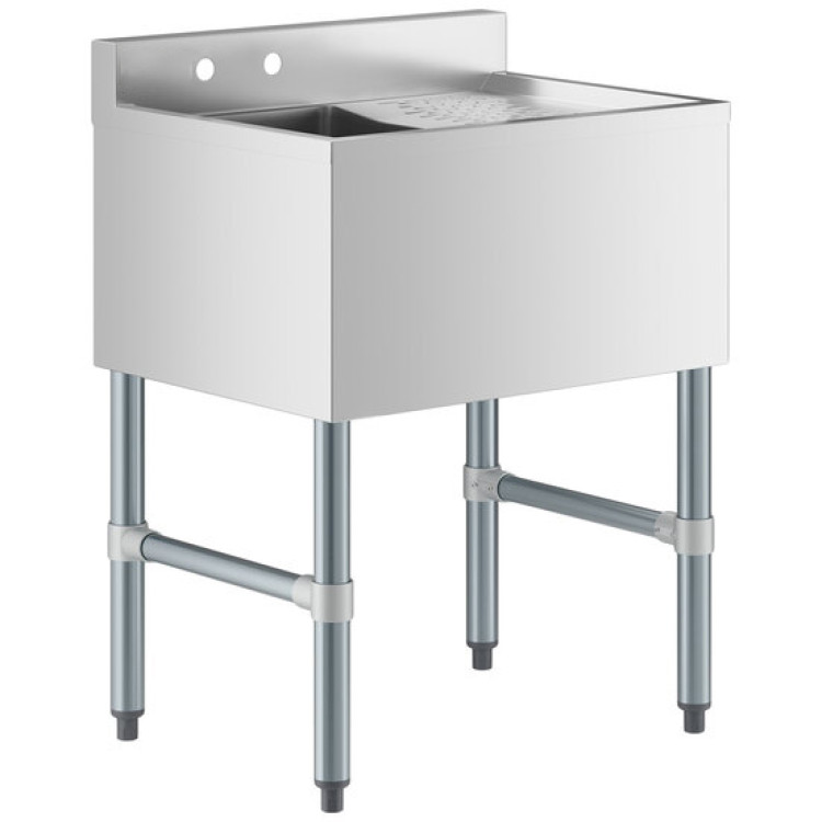 Commercial Sink Stainless steel 1 Bowl Right side Drain board - CEBS1T24R