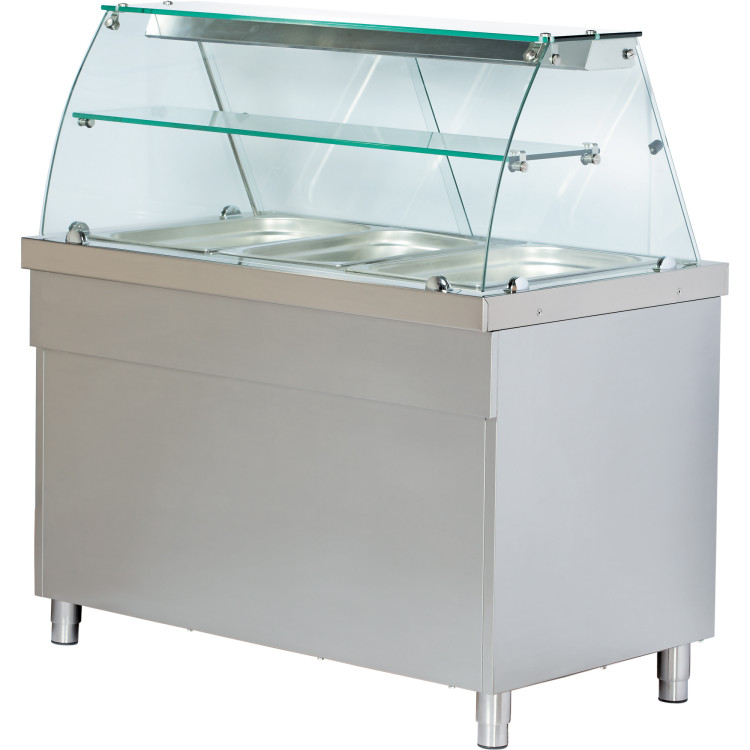 Professional Bain Marie Showcase with Open Cupboard 3xGN1/1 - CECBE711