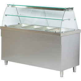 Professional Bain Marie Showcase with Open Cupboard 4xGN1/1 - CECBE714