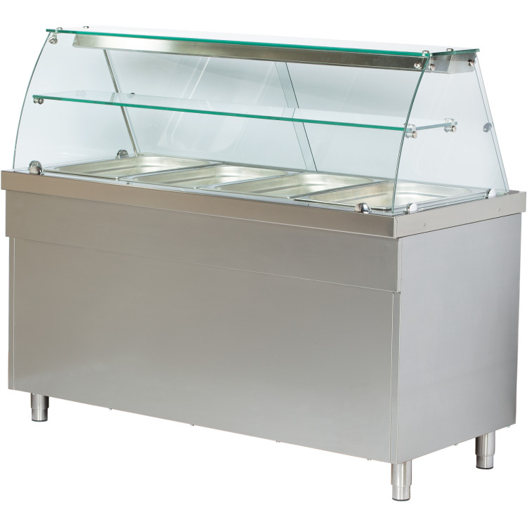 Professional Bain Marie Showcase with Open Cupboard 4xGN1/1 - CECBE714