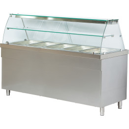 Professional Bain Marie Showcase with Open Cupboard 5xGN1/1 - CECBE718