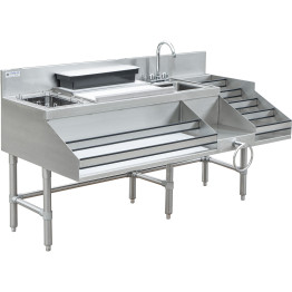 Commercial Stainless Steel Cocktail Station with Backsplash 5 Tier Bottle Display 1675x760x760mm - CECCS6612LD