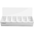 Garnish Tray / Condiment Dispenser with Lid 6 compartments Stainless steel & Plastic - CECHB06