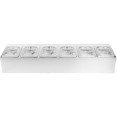 Commercial Condiment Holder including 6xGN1/6-100mm pans & fliptop lids - CECHD06APCFL