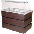 Professional Bain Marie Showcase 3xGN1/1 with Wooden Panels - CECMB711